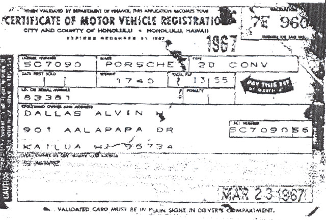                         1967   03   23  registration honolulu
            